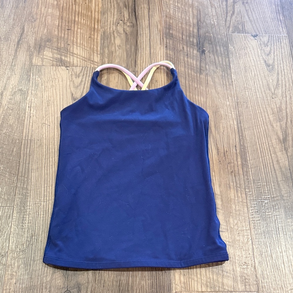 Athleta Girl 2 in 1 Navy Tank size 8-10